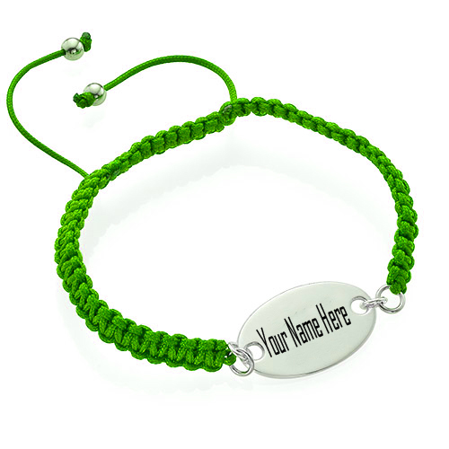 Write Your Name On Engraved Oval Tag Bracelet