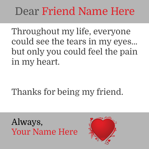 Beautiful Note For Best Friend Image With Name