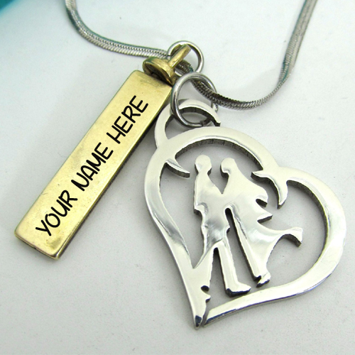 Personalized Couple Necklace With Pendant and Your Name