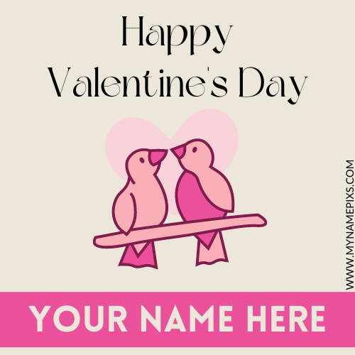 Happy Valentines Day Romantic Birds Love Pics With Name