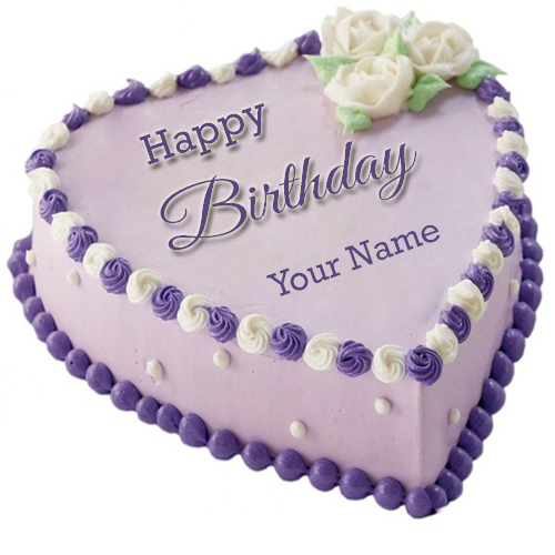 Beautiful Purple Velvet Birthday Cake With Your Name