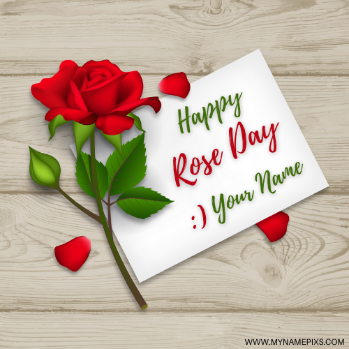 Rose Day 7th February Love Note Greeting With Your Name