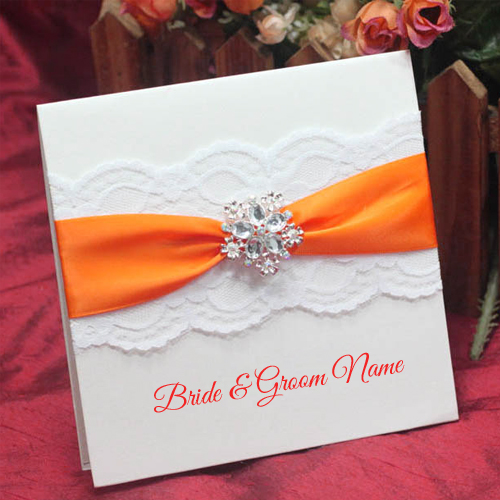 Write Couple Name on Wedding Invitation Card