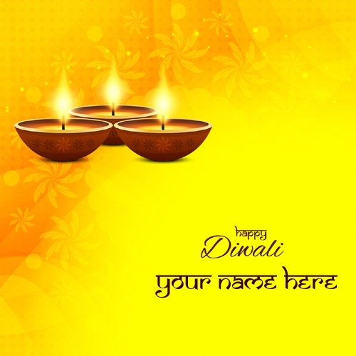 Happy Diwali Celebration Whatsapp Image With Your Name