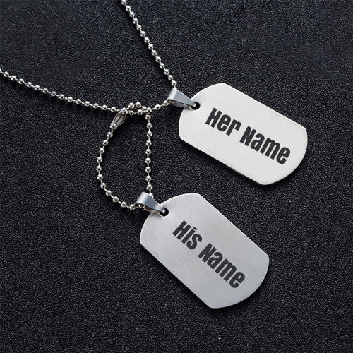 Customized Engraved Couple Pendant Jewelry With Name