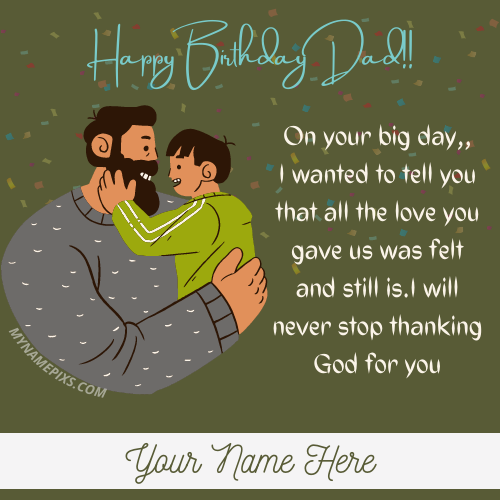 Write Name on Happy Birthday Papa Special Greeting Card