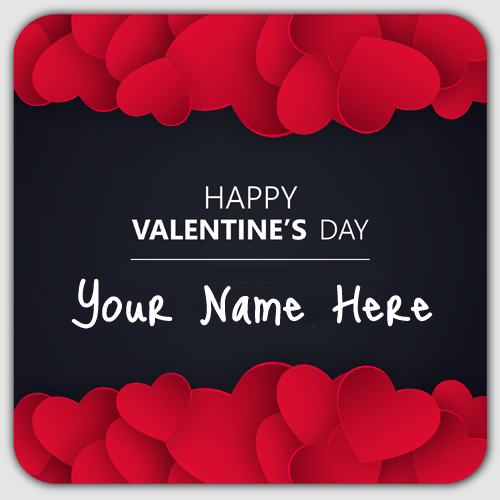 Happy Valentines Day Wishes Heart Greeting With Name