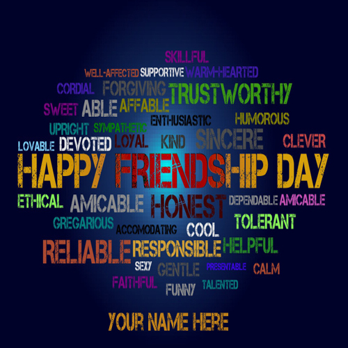 Write Your Name On Best Words For Friendship Greetings