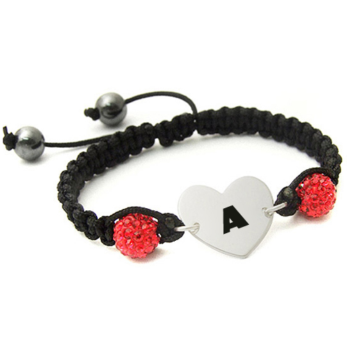 Alloy Heart Bracelet For Lover With Your Name Alphabet