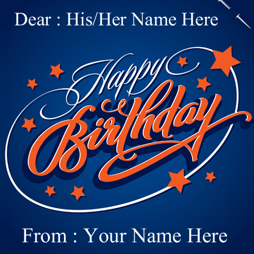 Write Name on Happy Birthday Greetings Online Free