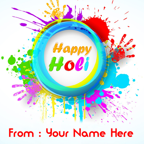 Write Name on Happy Holi 3D Greetings Picture