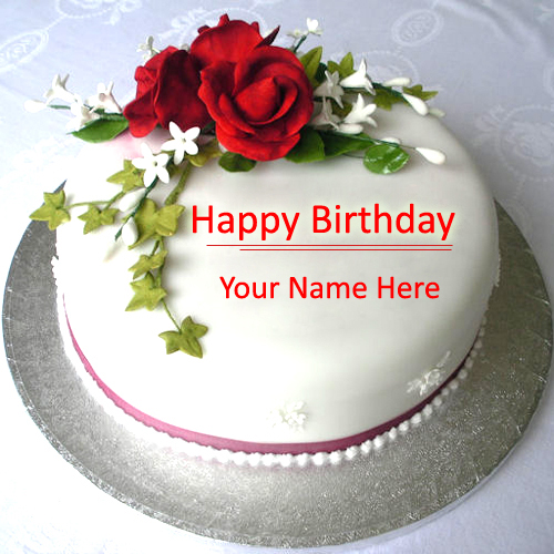 Write Name on Beautiful Love Birthday Cake Online Free