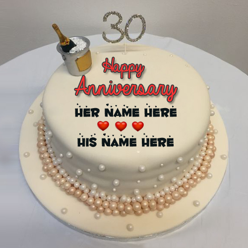 Happy 30th Anniversary Lemon Butter Ice Cake With Name