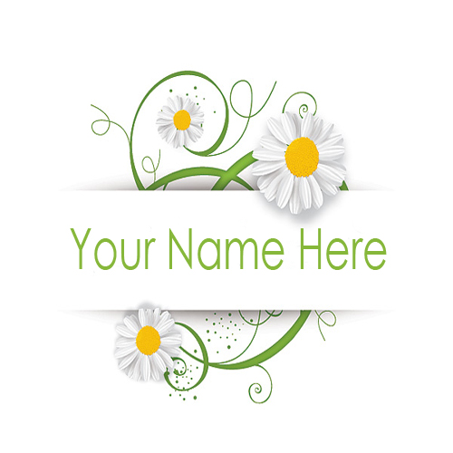 Write Your Name On Swirly Camomile Online Free