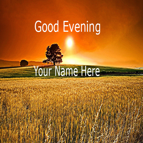 Write Name On Sunset Good Evening Wishes Name Picture