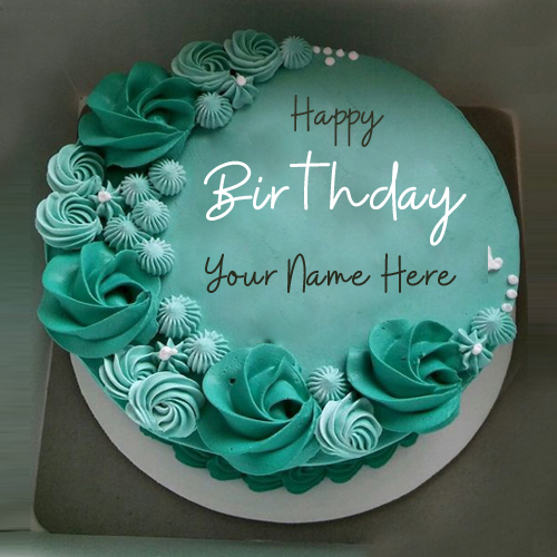 Designer Cake For Birthday Wishes With Custom Name
