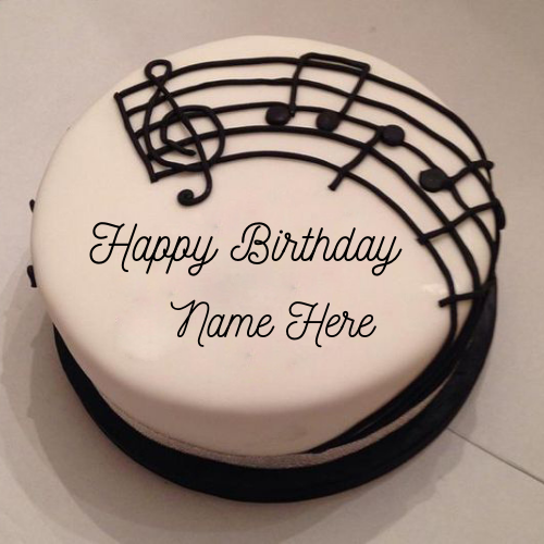 Musical Theme Happy Birthday Wishes Cake With Name