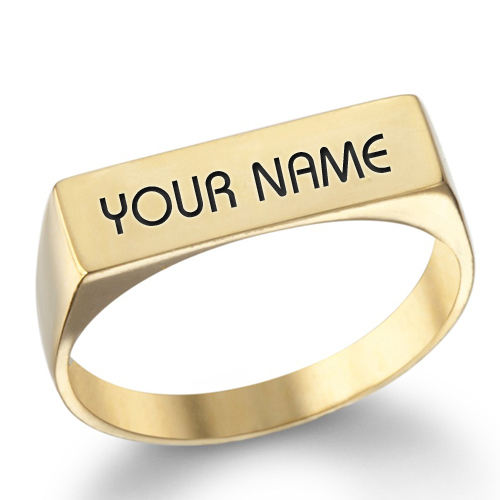 Write Name on Gold Engagement Ring For Groom