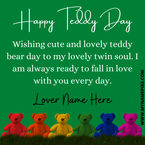 Teddy Bear Day Valentine Wishes Love Image With Name