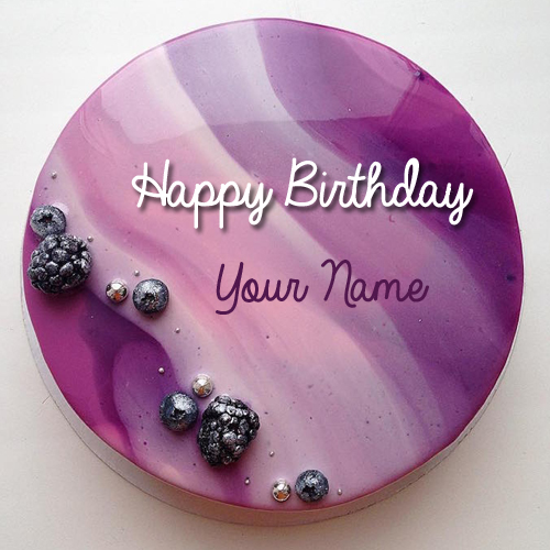 Write Name on Blueberry Soured Cream Birthday Cake