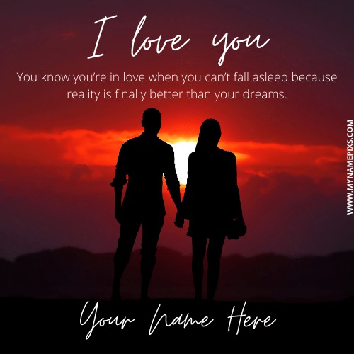 I Love You Romantic Couple Greeting Card With Name