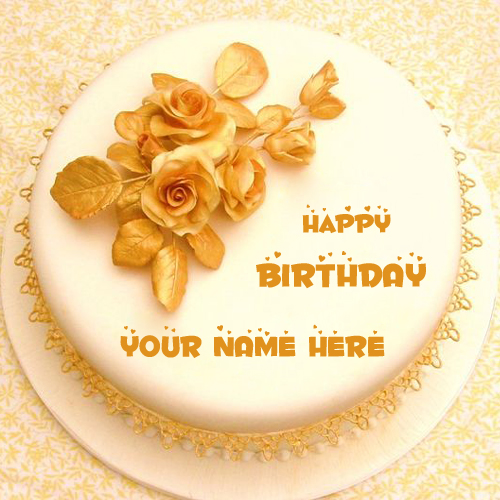 Get Name on Golden Birthday Cake and Send Via Whatsapp