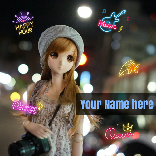Gorgeous Cute Doll Greeting For Girls With Your Name