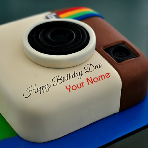 Happy Birthday Instagram Theme Cake With Your Name