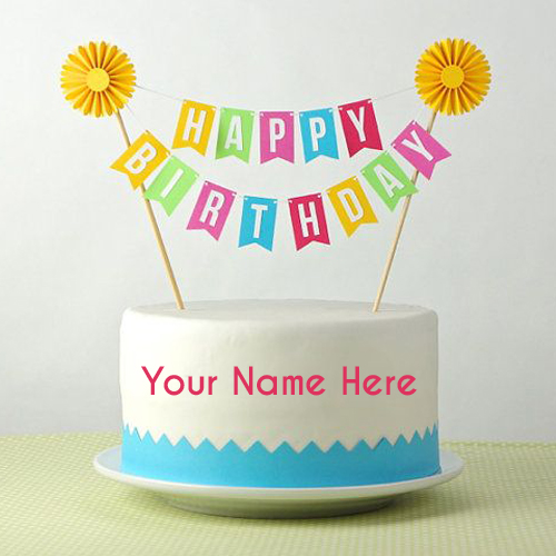 Beautiful Birthday Wishes Round Cake With Your Name