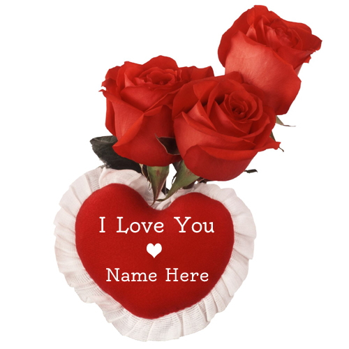 Write Name on Beautiful Red Heart Cousin I Love You Pic