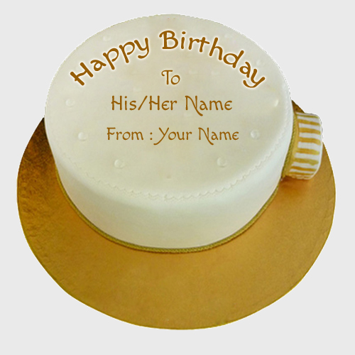 Write Name on Clock Shape Birthday Wishes Cake