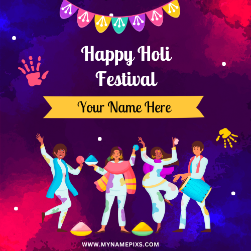 Happy Holi Festival 2023 Status Image With Name Edit