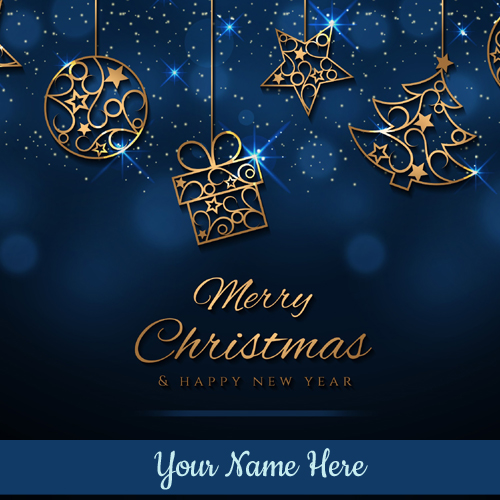 Elegant Merry Christmas Celebration Greeting With Name