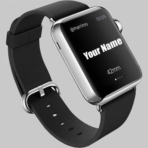 Write Name on Black Apple Smart Watch Profile Picture