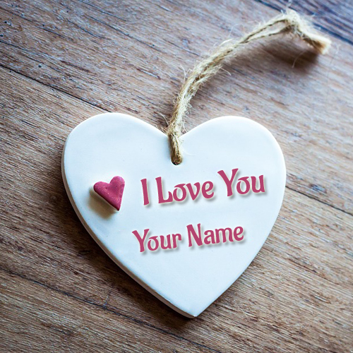 Write Lover Name on Romantic Wooden Heart Profile Photo