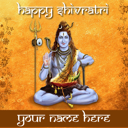 Happy Maha Shivratri Wishes Greeting Card With Name