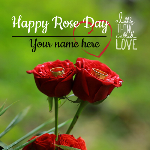 Romantic Couple Rose For Happy Rose Day Name Picture