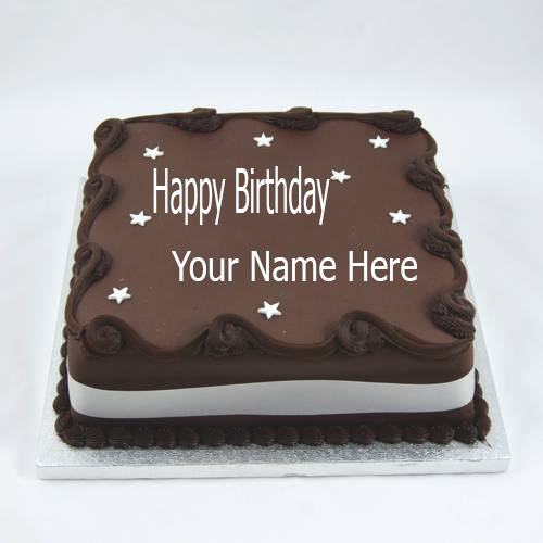 Write Name On Chocolate Birthday Cake.