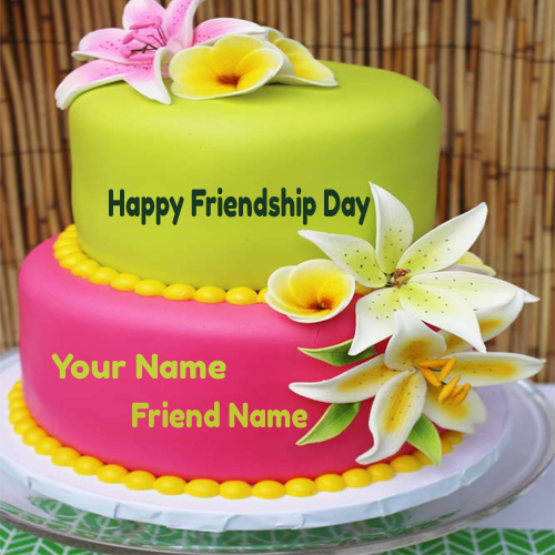 Write Your Name On Friendship Day Wishes Cake Pic