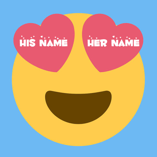 Cute Romantic Smiley Greeting Card With Couple Name