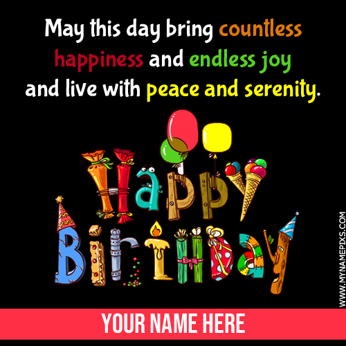 Write Name on Happy Birthday Wishes Whatsapp Status Pic