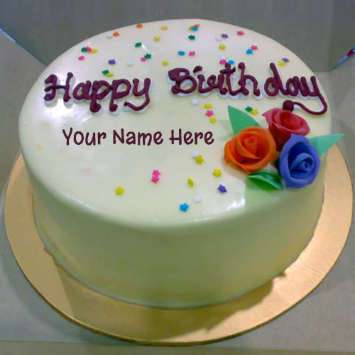 Print Name On Colourful Decorated Birthday Cake Online