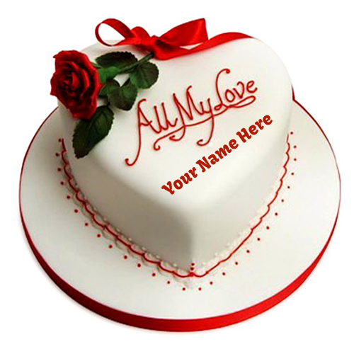 Write Name on Cake For Valentine Lover Online