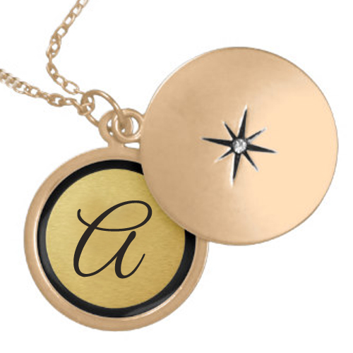 Print Your Alphabet on Golden Folding Locket