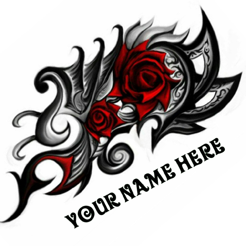 Beautiful Floral Tattoo Designer Art Picture With Name