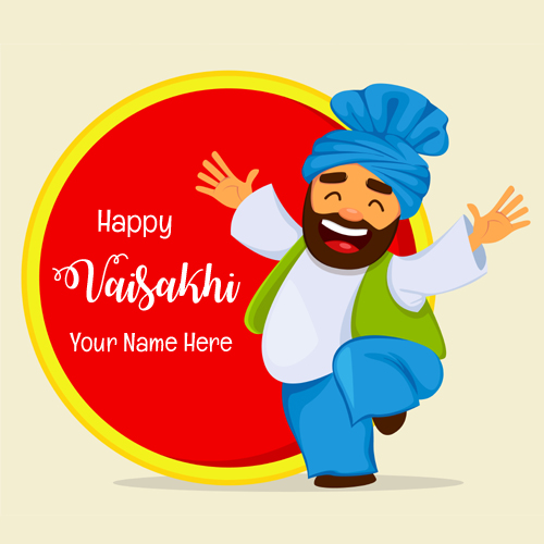 Write Your Name on Happy Baisakhi Festival Greeting