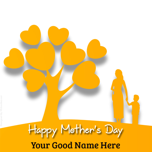 Mothers Day Elegant Greeting Card With Hearts and Name