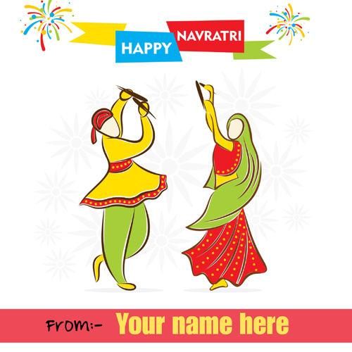 Happy Navratri 2018 Festival Greeting With Your Name