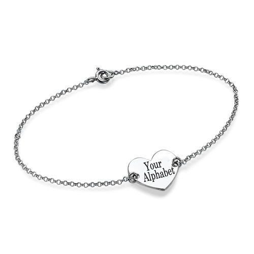 Write Your Name Alphabet On Engraved Heart Couples Brac