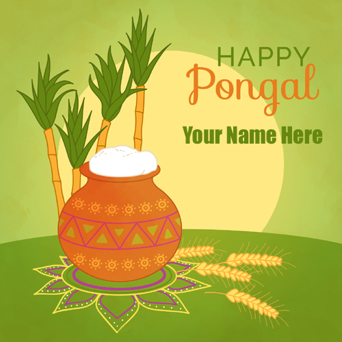 Write Name on Happy Pongal 2019 Festival Profile Pics